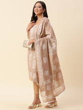 Printed Chanderi Unstitched Suit Piece With Dupatta
